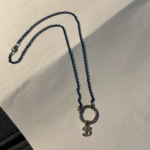 James Avery Enamel Blue Beaded Charm Holder Necklace - Picture 2 of 3